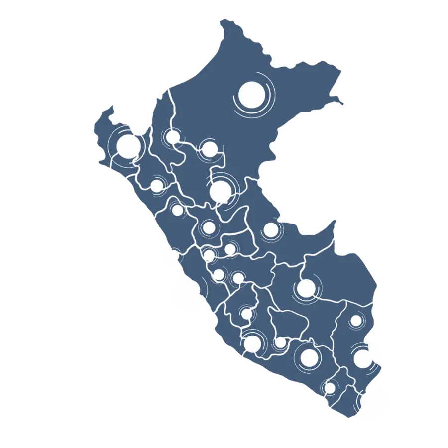 Mapa del Perú con proyectos ejecutados